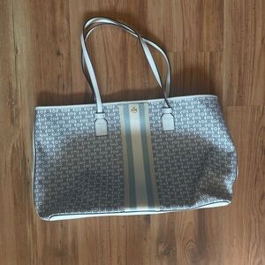 Tory Burch Monogram Tote Bag - Blue Grey